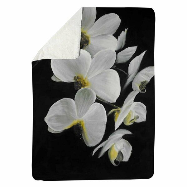 Begin Home Decor 60 x 80 in. Beautiful Orchids-Sherpa Fleece Blanket 5545-6080-FL130